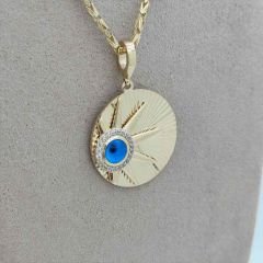 Nazar Boncuklu Güneş Kolye Ucu – KLU0537