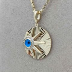 Nazar Boncuklu Güneş Kolye Ucu – KLU0537