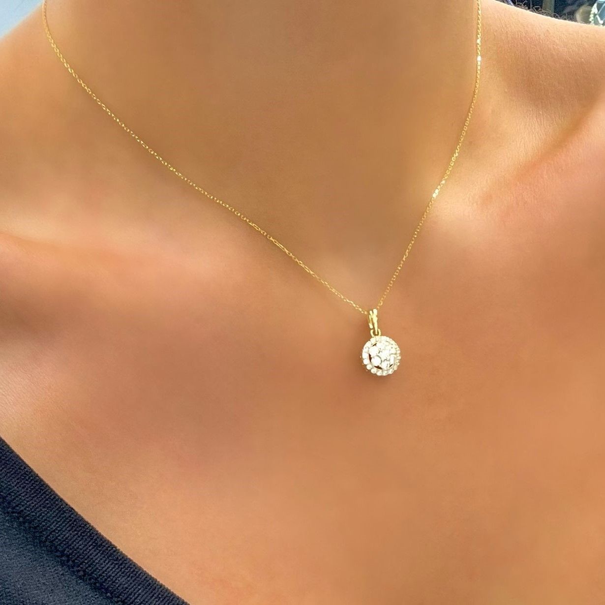 Çiçek Form Tektaş Kolye Ucu – KLU0517