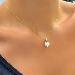 Çiçek Form Tektaş Kolye Ucu – KLU0517