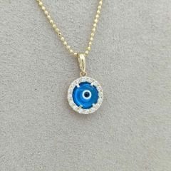 Taşlı Çerçeveli Nazar Boncuk Kolye Ucu – KLU0521