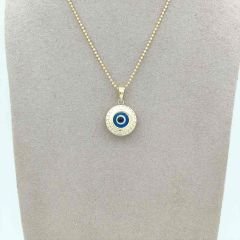 Taşlı Çerçeveli Nazar Boncuk Kolye Ucu – KLU0529