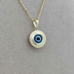 Taşlı Çerçeveli Nazar Boncuk Kolye Ucu – KLU0529