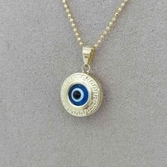 Taşlı Çerçeveli Nazar Boncuk Kolye Ucu – KLU0529