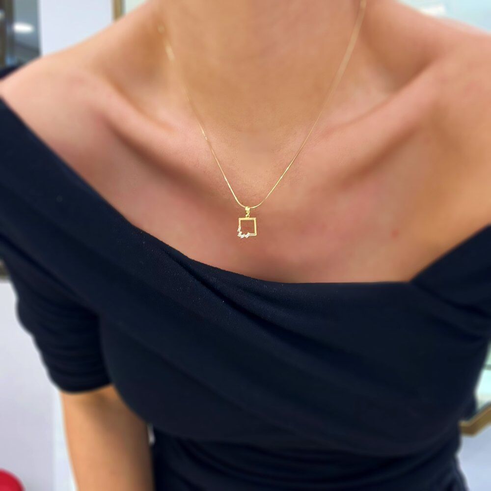 Taşlı Çerçeve Kolye Ucu – KLU0522