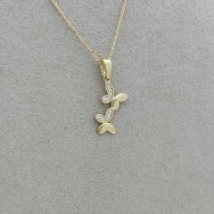 Taşlı Çift Kelebek Kolye Ucu – KLU0509