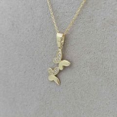 Taşlı Çift Kelebek Kolye Ucu – KLU0509