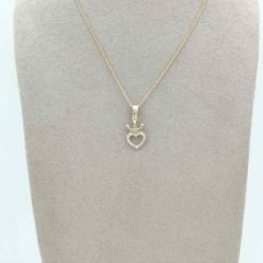 Taçlı Kalp Kolye Ucu – KLU0526