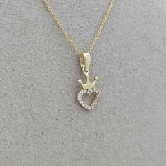 Taçlı Kalp Kolye Ucu – KLU0526