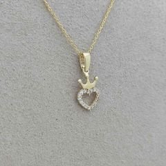 Taçlı Kalp Kolye Ucu – KLU0526