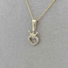 Taçlı Kalp Kolye Ucu – KLU0526