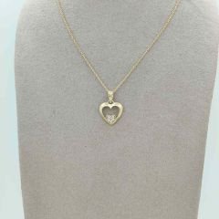 İçiçe Kalp Kolye Ucu – KLU0524