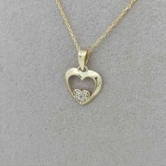 İçiçe Kalp Kolye Ucu – KLU0524