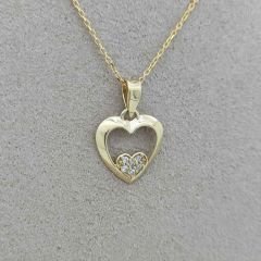 İçiçe Kalp Kolye Ucu – KLU0524