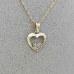 İçiçe Kalp Kolye Ucu – KLU0524