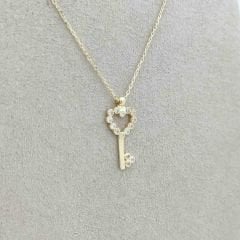 Taşlı Kalp Anahtar Kolye – KLY0932