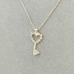 Taşlı Kalp Anahtar Kolye – KLY0932