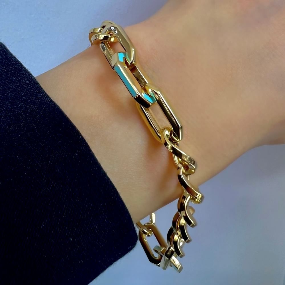 Mavi Mineli Zincir Bileklik - BLK0866