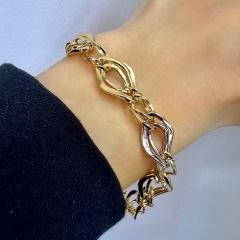 Çift Renk Altın Zincir Bileklik - BLK0883